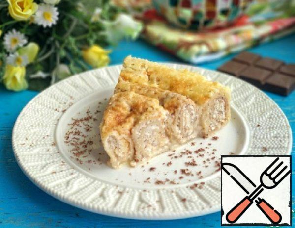 Pancakes with Cottage Cheese under Egg-Sour Cream Filling Recipe