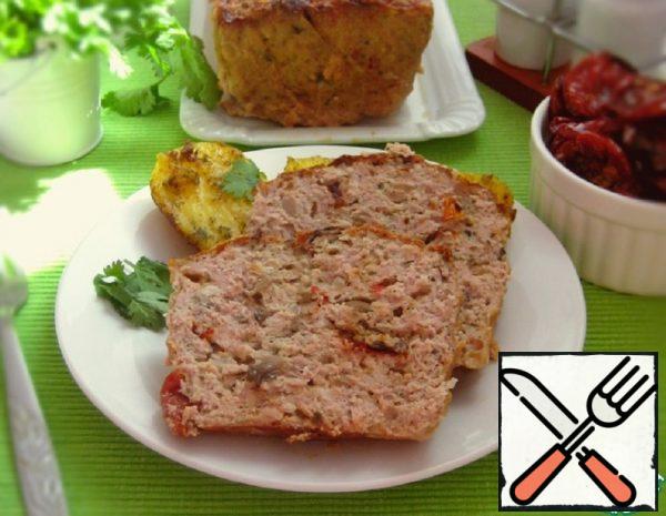 Meat Loaf with Cheese, Mushrooms and Tomatoes Recipe