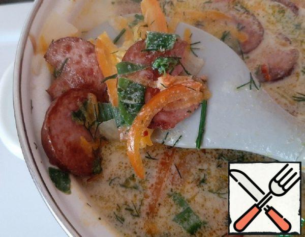 Cheese Soup with Smoked Sausage Recipe