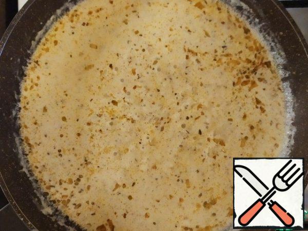 Add the grated Parmesan and melt it.