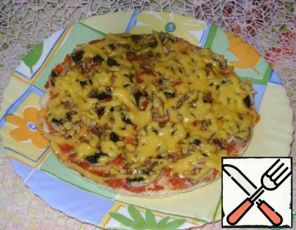 "Pizza" of Chicken Fillet with Mushrooms Recipe