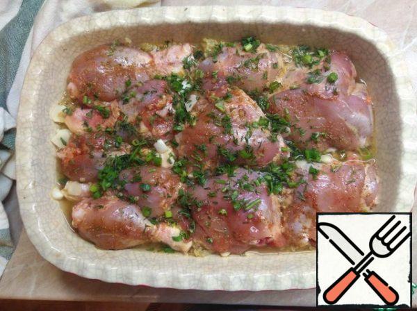 Sprinkle with herbs. Cover with foil and