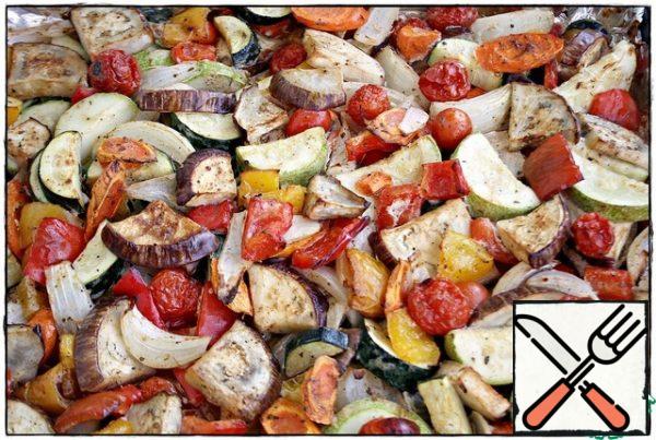 After about half an hour, we get our vegetables, which have reached the desired condition and look like this...