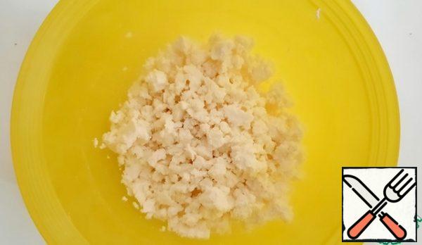 Feta crumble, don't puree it.
