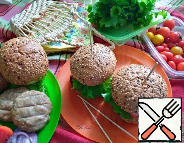 Hamburger with Grilled Turkey Patty Recipe
