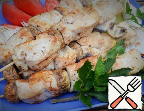Turkey and Mushroom Skewers Recipe