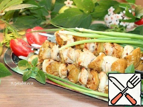 Turkey Skewers with Baked Apples Recipe