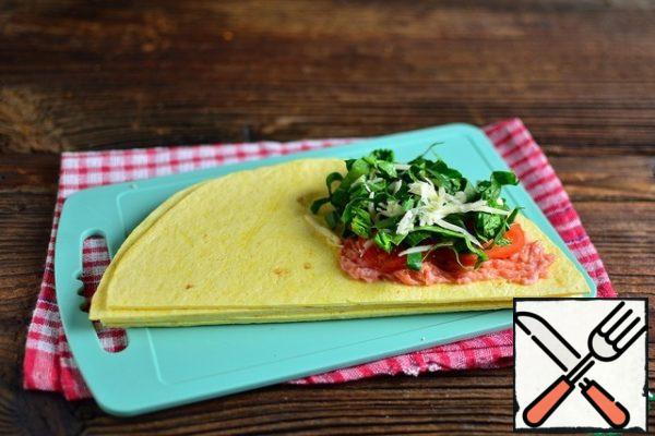 Then the spinach and cheese.