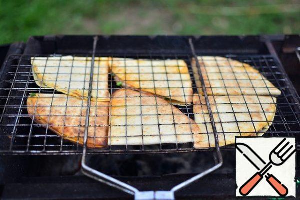 Fry on medium-hot coals, turning, until the flatbread crunches, 8-10 minutes.