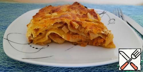 Lasagna perfectly keeps its shape, does not develop.
