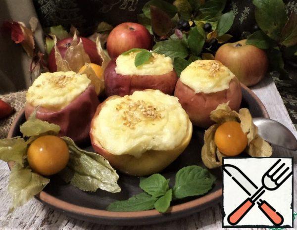 Baked Apples with Cottage Cheese, Cheese, Sesame Seeds Recipe