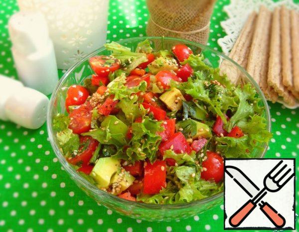 Vegetable Salad with Avocado and Sesame Seeds Recipe