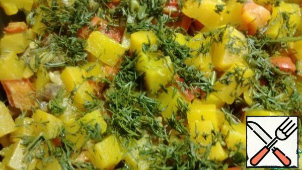 Before serving, sprinkle with chopped herbs.