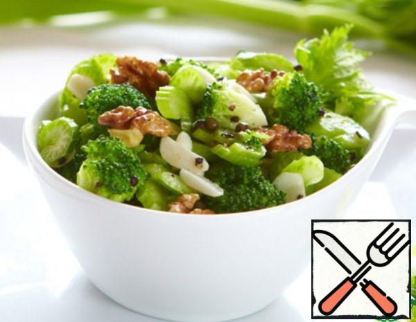 Broccoli Salad with sweet Celery and Nuts Recipe