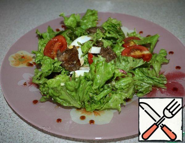 Chicken Liver Salad with Sweet and Sour Sauce Recipe