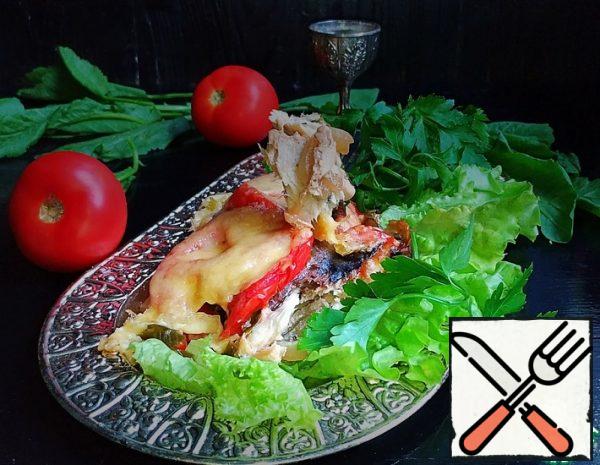 Mackerel baked with Vegetables and Cheese Recipe
