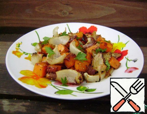 Baked Pumpkin with Onions Recipe