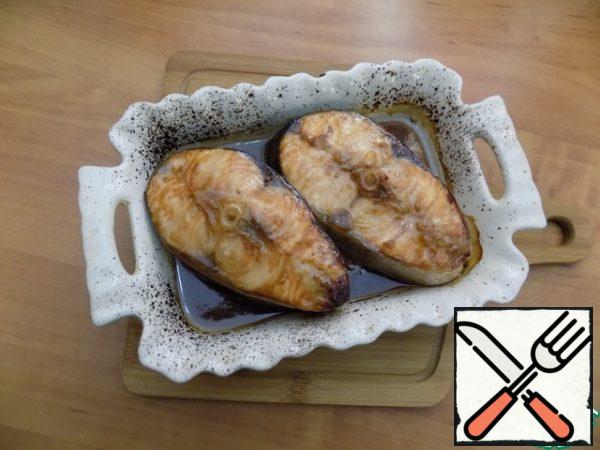 The fish is baked.