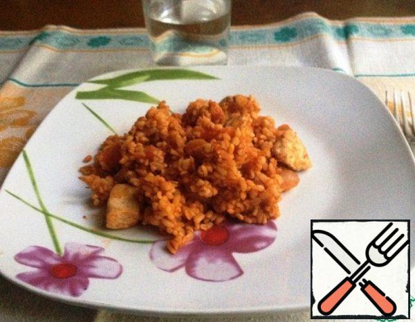 Chicken with Bulgur and Bell Pepper Recipe