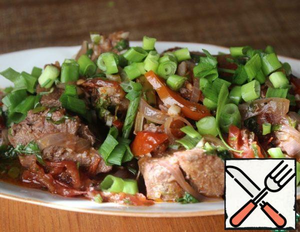 Meat stewed in Wine with Vegetables Recipe