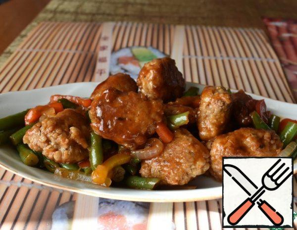 Meatballs with Vegetables in Sweet and Sour Sauce Recipe