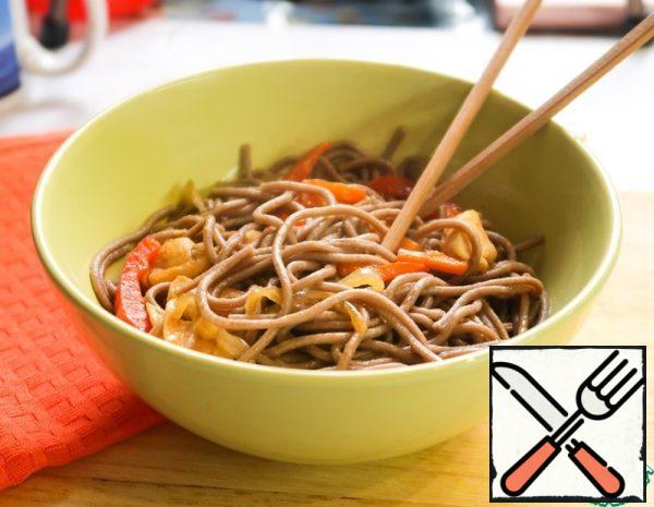 Buckwheat Noodles with Vegetables and Chicken Recipe