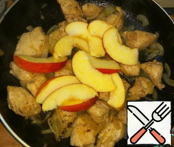 Then add the Apple. Reduce the heat, cover and simmer for 10 minutes.