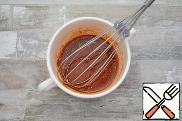 Mix all the spices with Apple cider vinegar and oil.