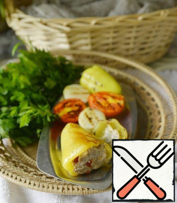 Pepper Stuffed with Turkey, baked in Foil Recipe