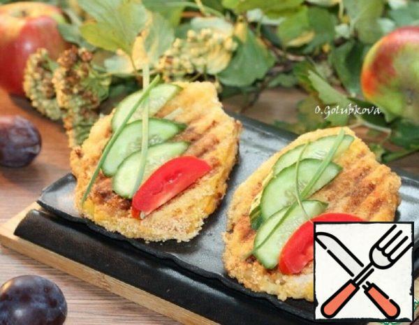 Toast Bread with a Meat Patty and Cheese Recipe