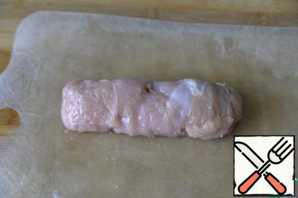 Wrap in a roll, brush with oil.