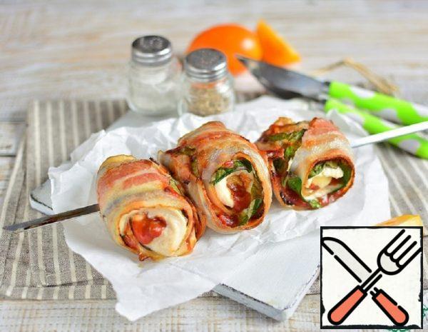 Grilled Bacon Rolls with Turkey Recipe
