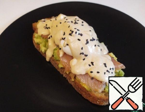 Eggs Benedict with Salmon, Avocado and Tahini Recipe