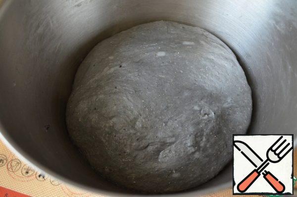 Put the dough in a greased bowl, cover with cling film and leave in a warm place for 1 hour, until increased by 2-2.5 times.
