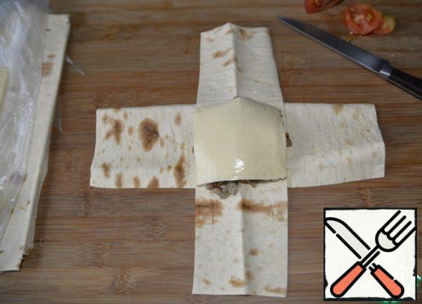 Next, put a plate of cheese.