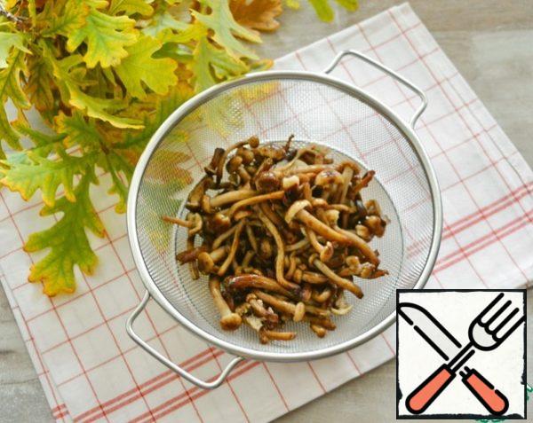 Calculation of products for 3 pots of 500 ml each.

Wash the honeydew well, remove the dirt, moss and boil in lightly salted water for 10 minutes, then put it on a sieve