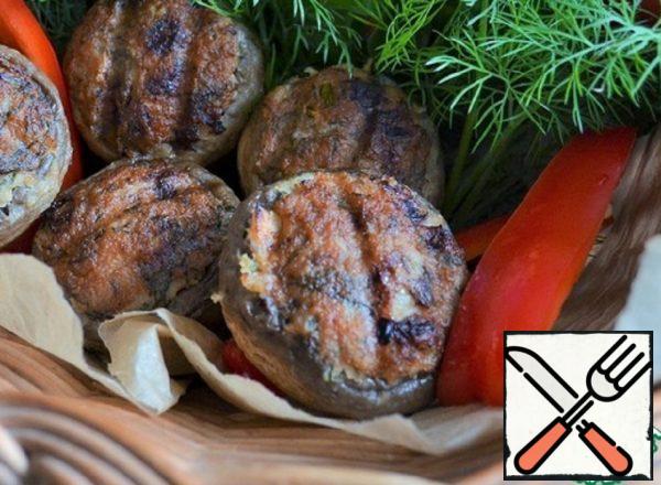 Grilled Mushrooms with Minced Meat Recipe