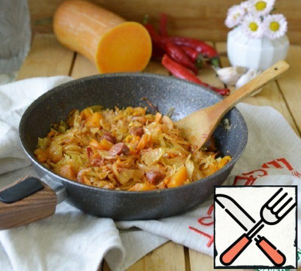 Cabbage Stewed with Pumpkin and Sausage Recipe