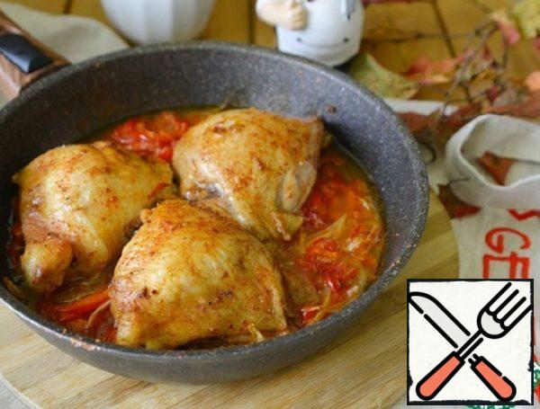 Chicken Thighs Baked in a Sauce "Lecho" Recipe