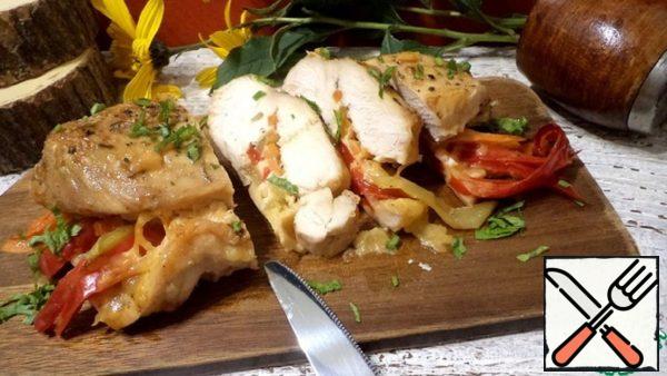 Chicken Breast Stuffed with Vegetables and Cheese Recipe
