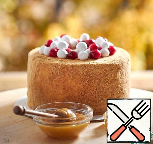 Custard Honey Cake with Cranberries Recipe