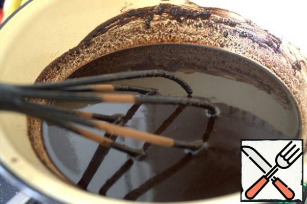Mix and put in a water bath, stirring.