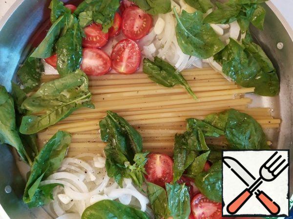 We break down the spinach.