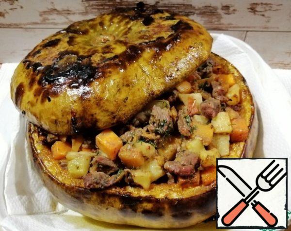 Vegetable Stew with Meat in a Pumpkin Pot Recipe