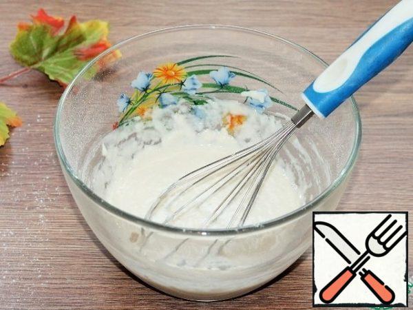 Add flour yeast mixture (flour 100 gr+yeast).