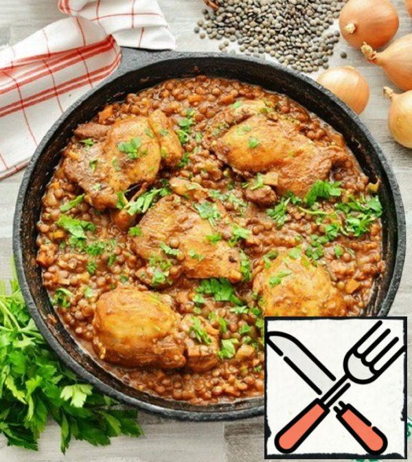 Chicken with Lentils in Tomato Recipe