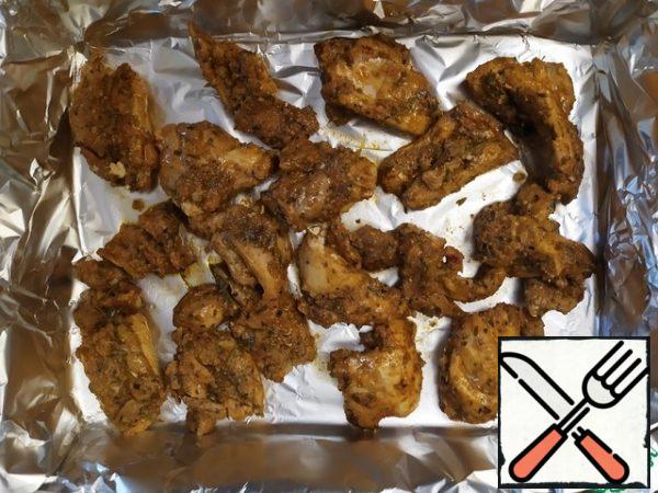 Transfer to a baking dish. Bake at 180 degrees for about 30 minutes.