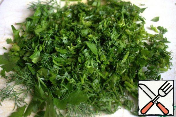 Chop the greens.