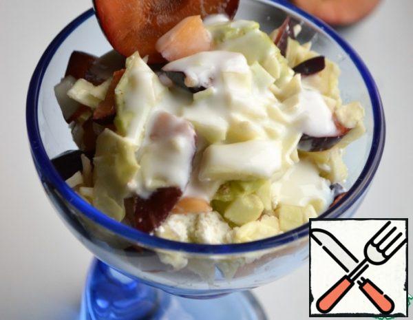 Salad with Cabbage, Cottage Cheese and Plums Recipe