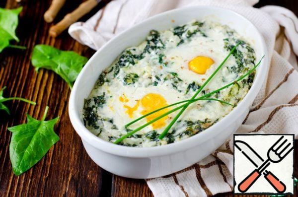 Preheat the oven to 180 degrees and bake for 25-30 minutes, the eggs should set.
Bon Appetit!!!